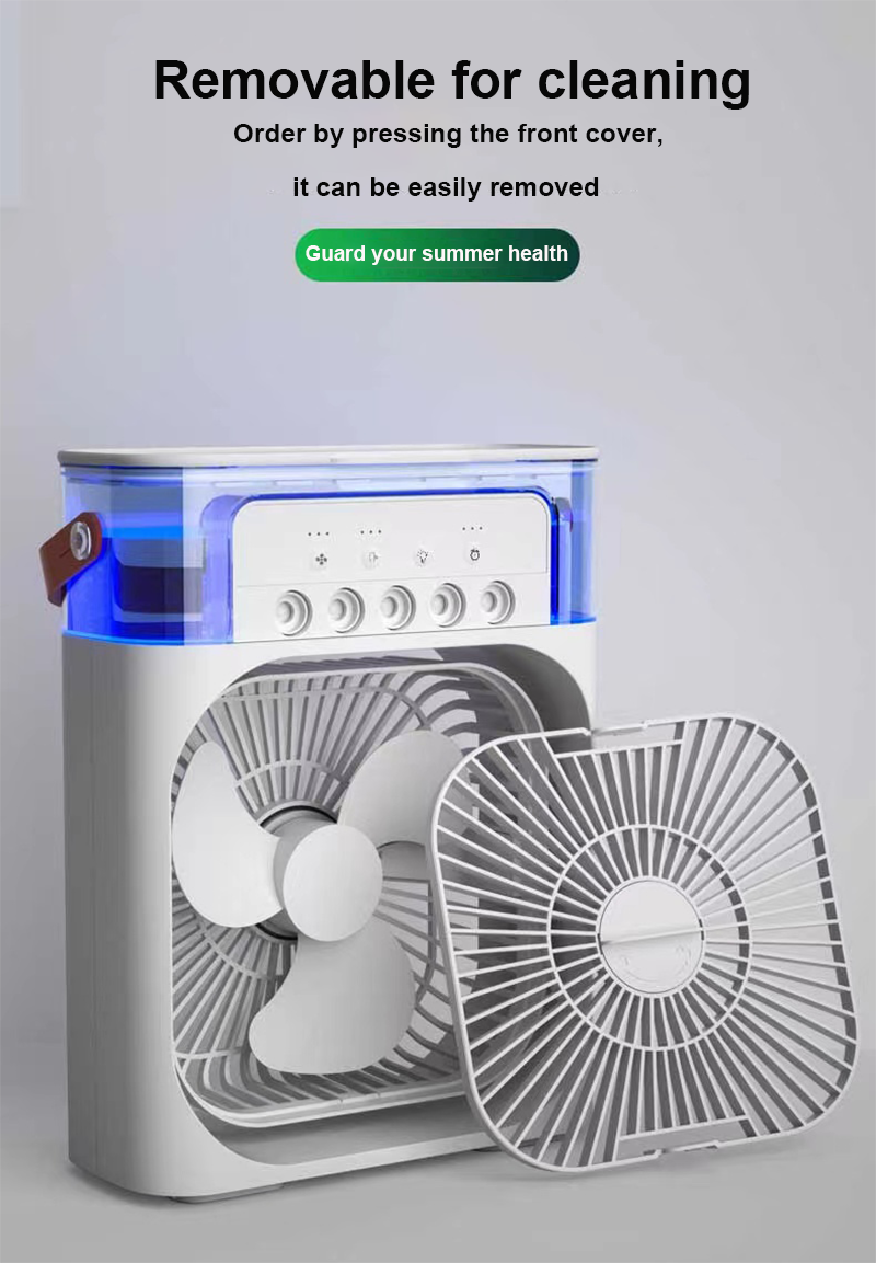 3-in-1 USB Air Humidifier Cooling Fan with LED Light.