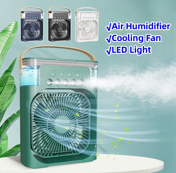 3-in-1 USB Air Humidifier Cooling Fan with LED Light.